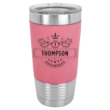 Personalized 20oz Leatherette Groomsmen Tumbler Gift